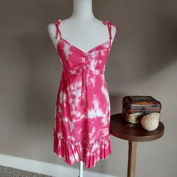 Rue 21 Dress Barbie Core Pink Tye Dye Sz S - Picture 1 of 8
